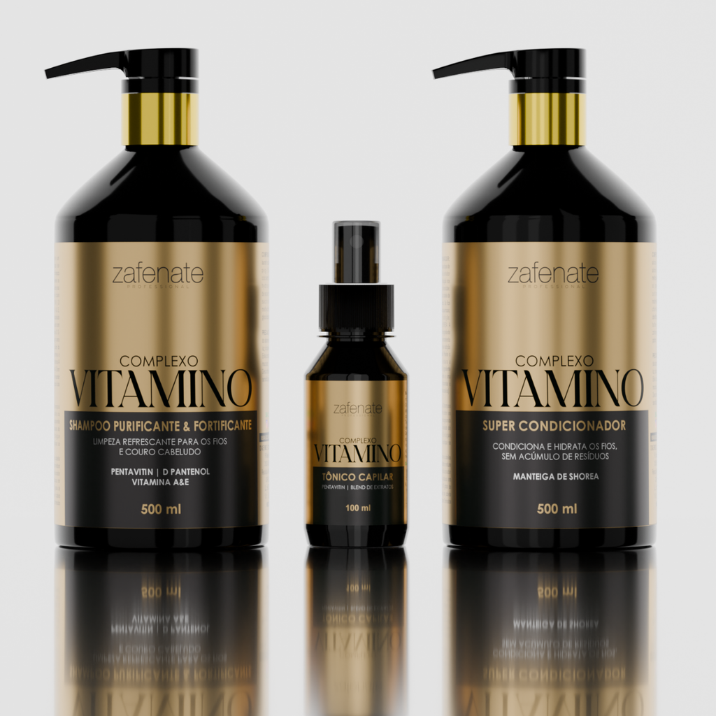 Kit Vitamino Shampoo + Condicionador + Tônico - Zafenate