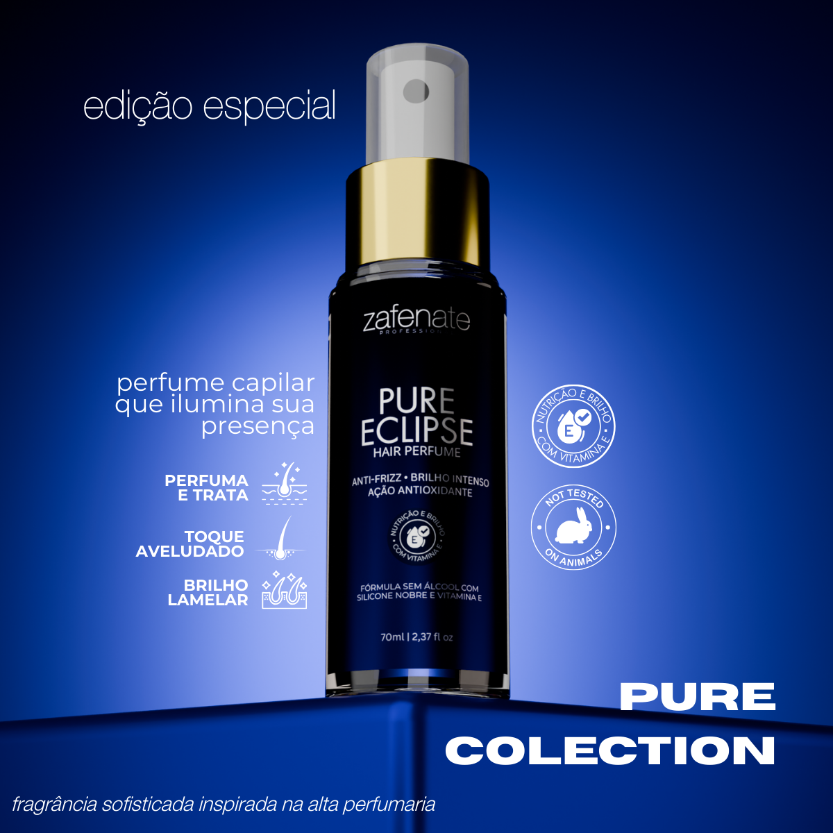 Perfume capilar - Silicóne & Vitamina E - Pure Eclipse Zafenate - 70ml