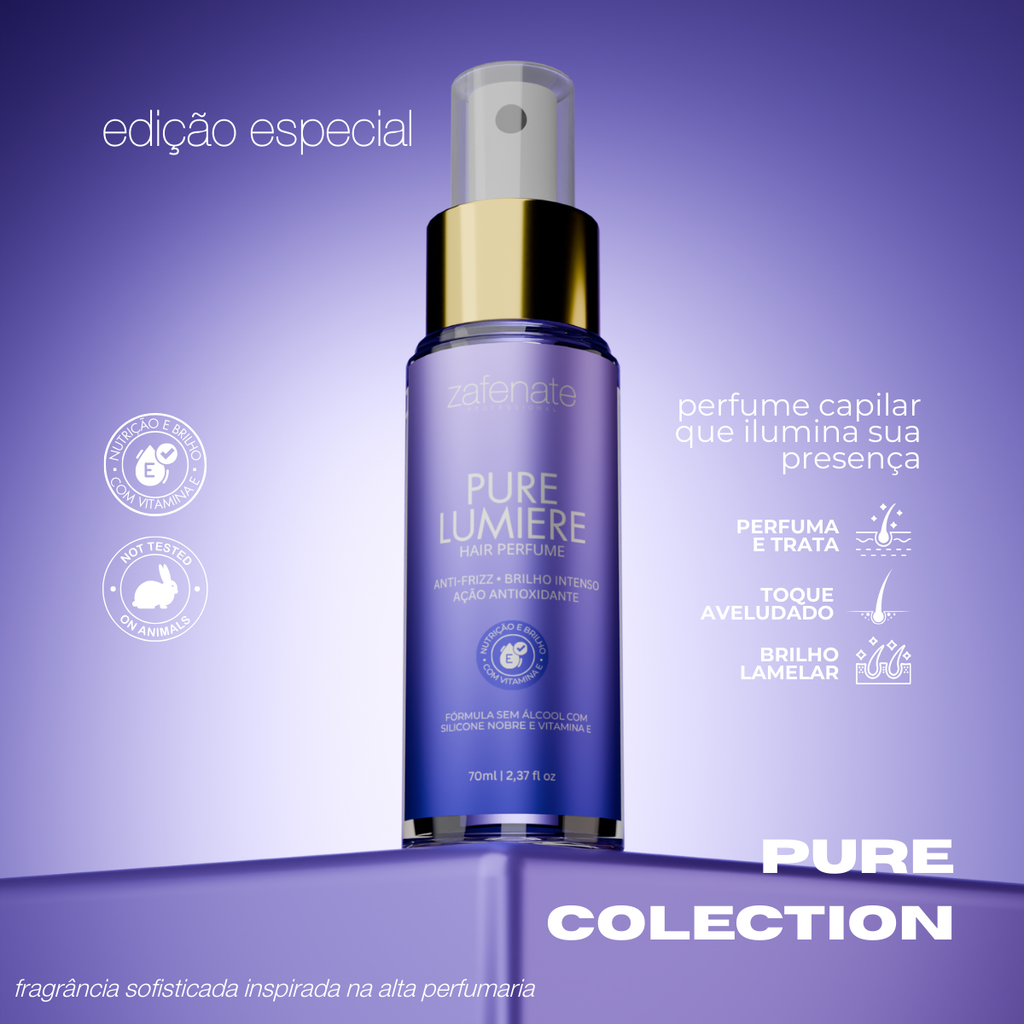 Perfume capilar - Silicóne & Vitamina E - Pure Lumiére Zafenate - 70ml