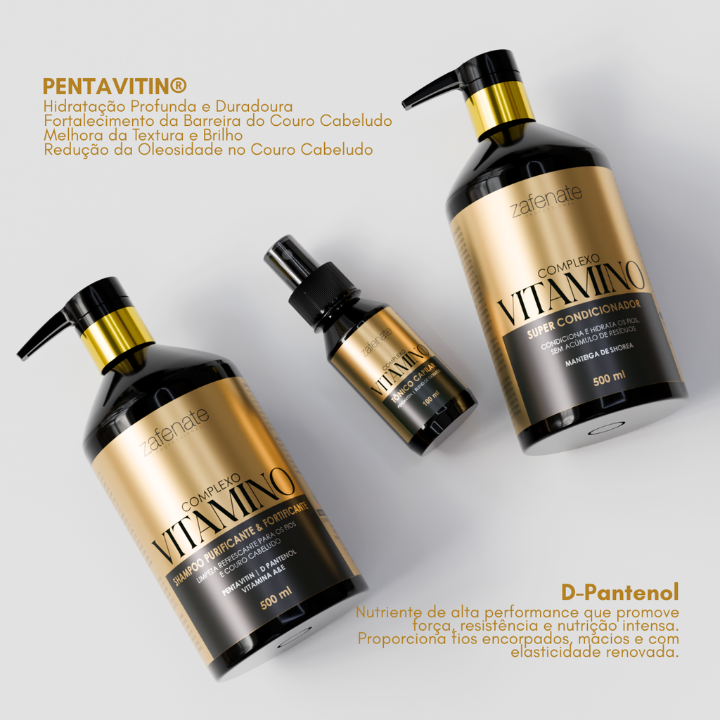 Kit Vitamino Shampoo + Condicionador + Tônico - Zafenate