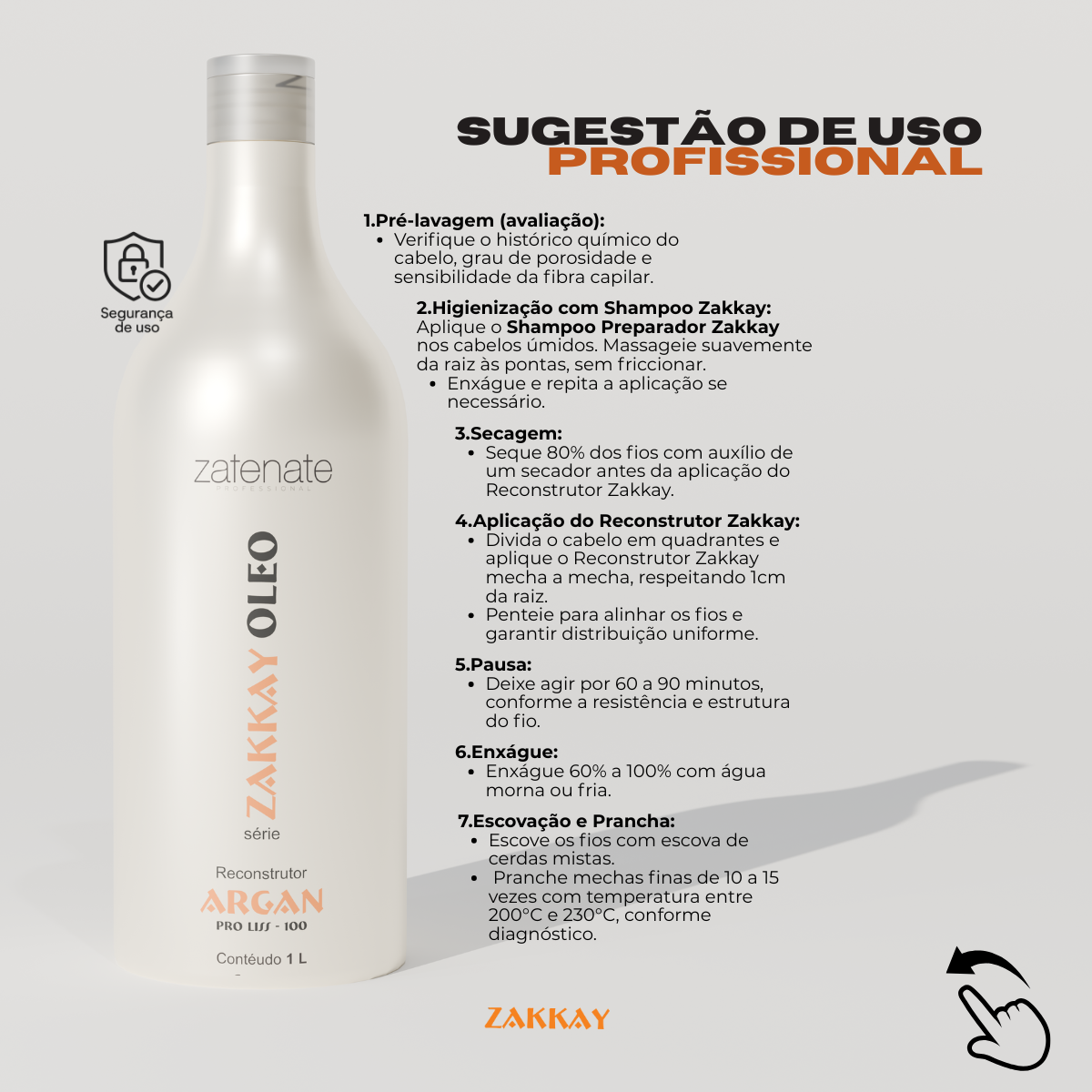 Escova Progressiva Zafenate Zakkay Sem Formol Argan 1 Litro