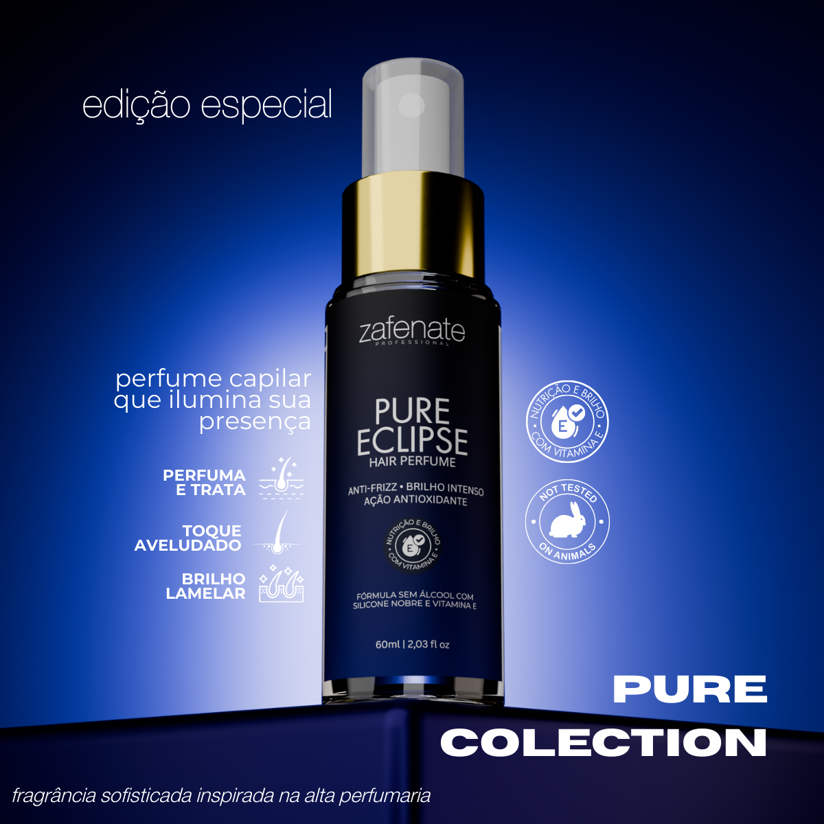 Kit 3 Perfume Capilar - Zafenate Cosméticos Pure collection