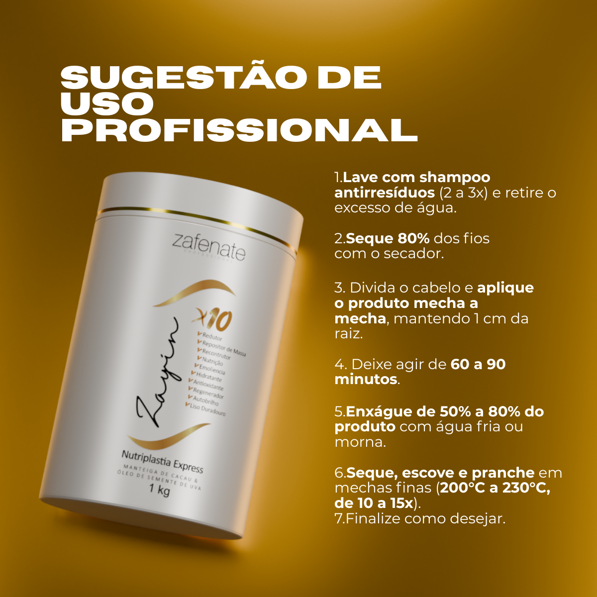 Botox redutor de volume 10 em 1 - Zayn x10 Zafenate 1kg